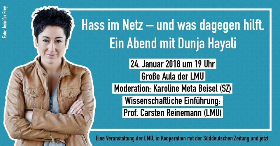 Hass im Netz - und was dagegen hilft. Ein Abend mit Dunja Hayali.