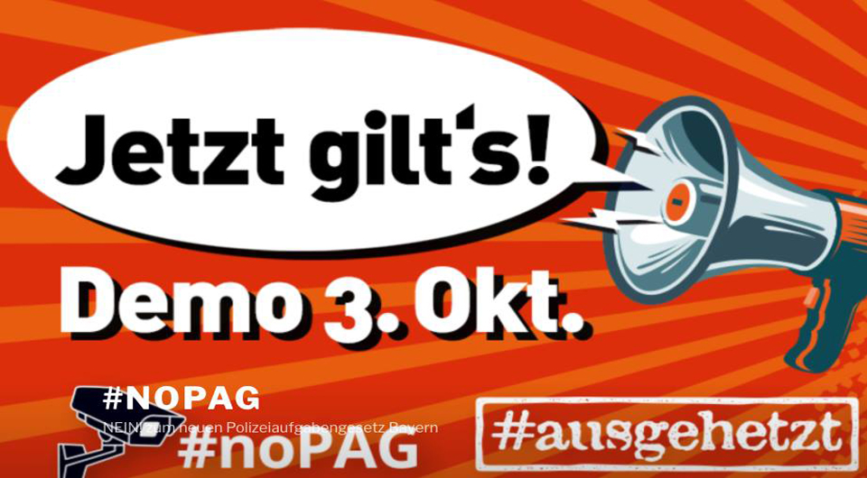 Demo 3.10.2018 München - Jetzt gilt's - Gemeinsam gegen eine Politik der Angst - #ausgehetzt #omasgegenrechts