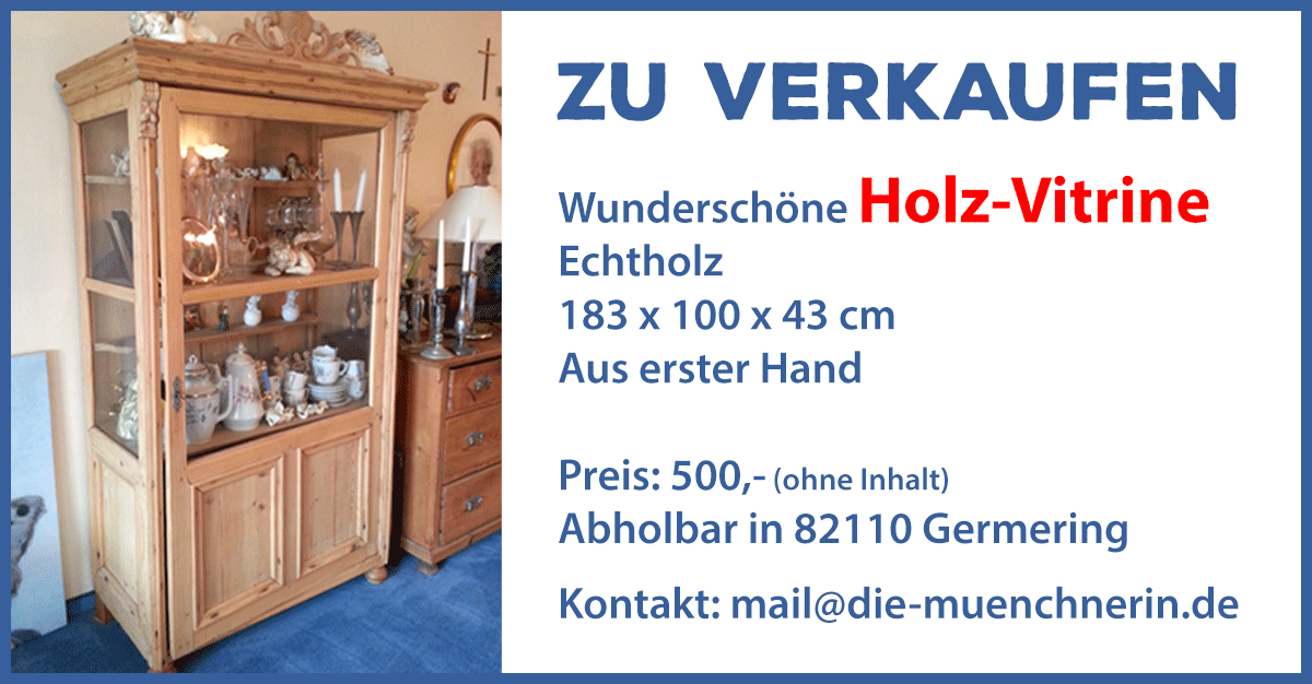 Verkaufe wunderschöne Holzvitrine in Germering