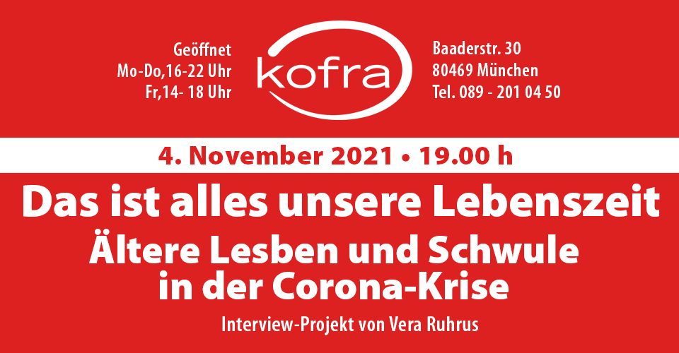 Lesben und Schwule in der Corona-Krise - Interviews von Vera Ruhrus